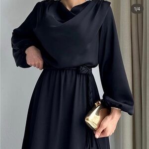 Elegant Black Long Sleeve Dress